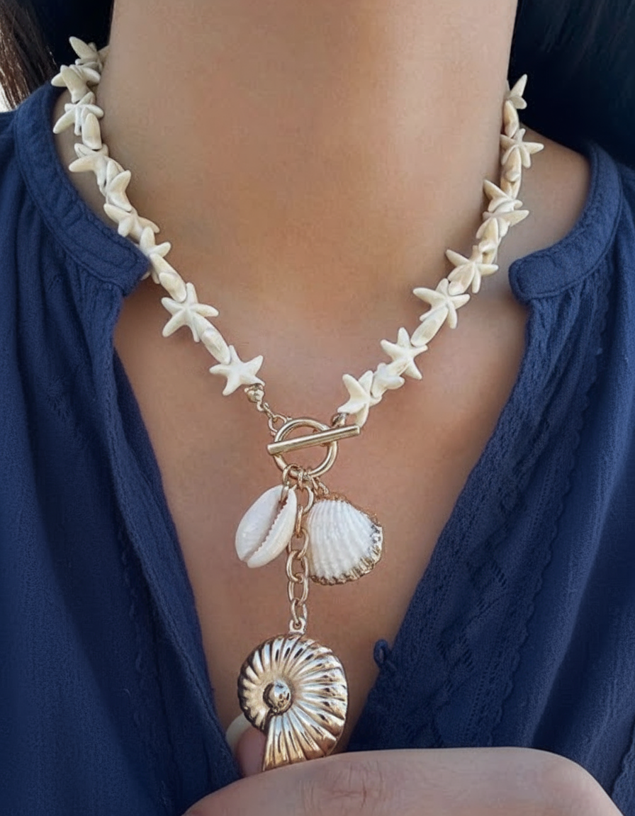 Starfish Shell Pendant Necklace