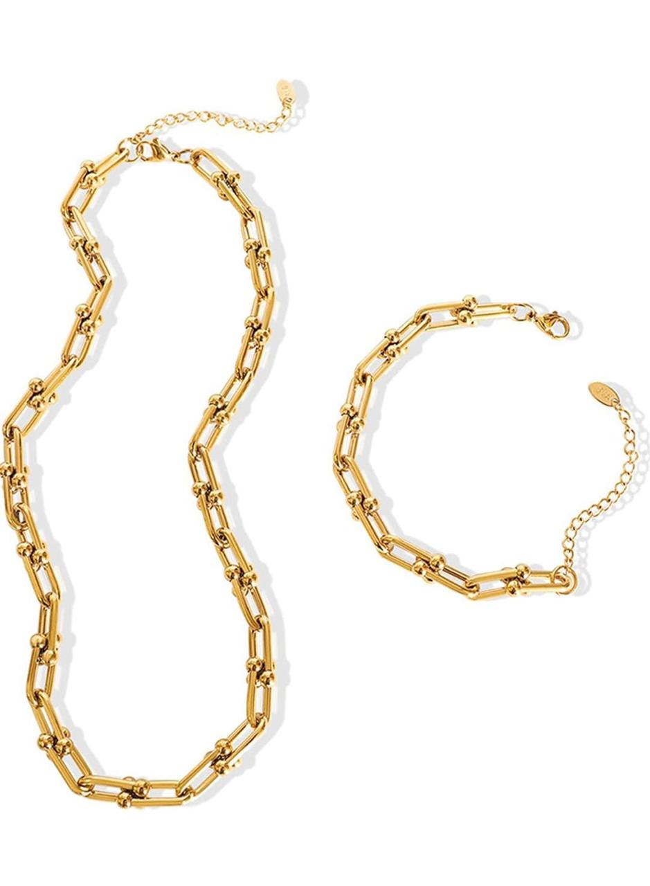 Gold Plated Necklace & Bracelet