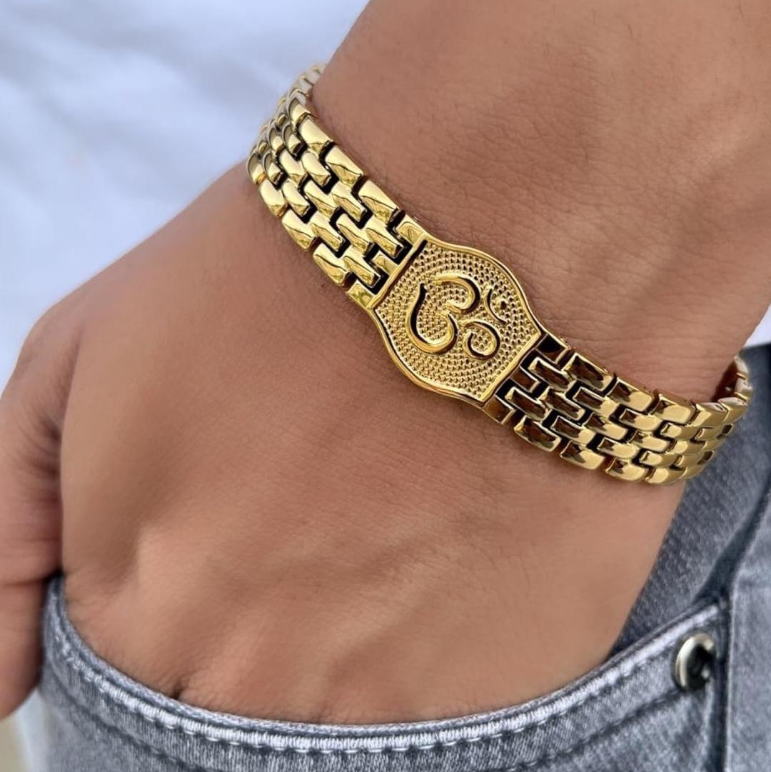Men’s OM Bracelet – 18K Gold Plated | Stainless Steel | Anti-Tarnish