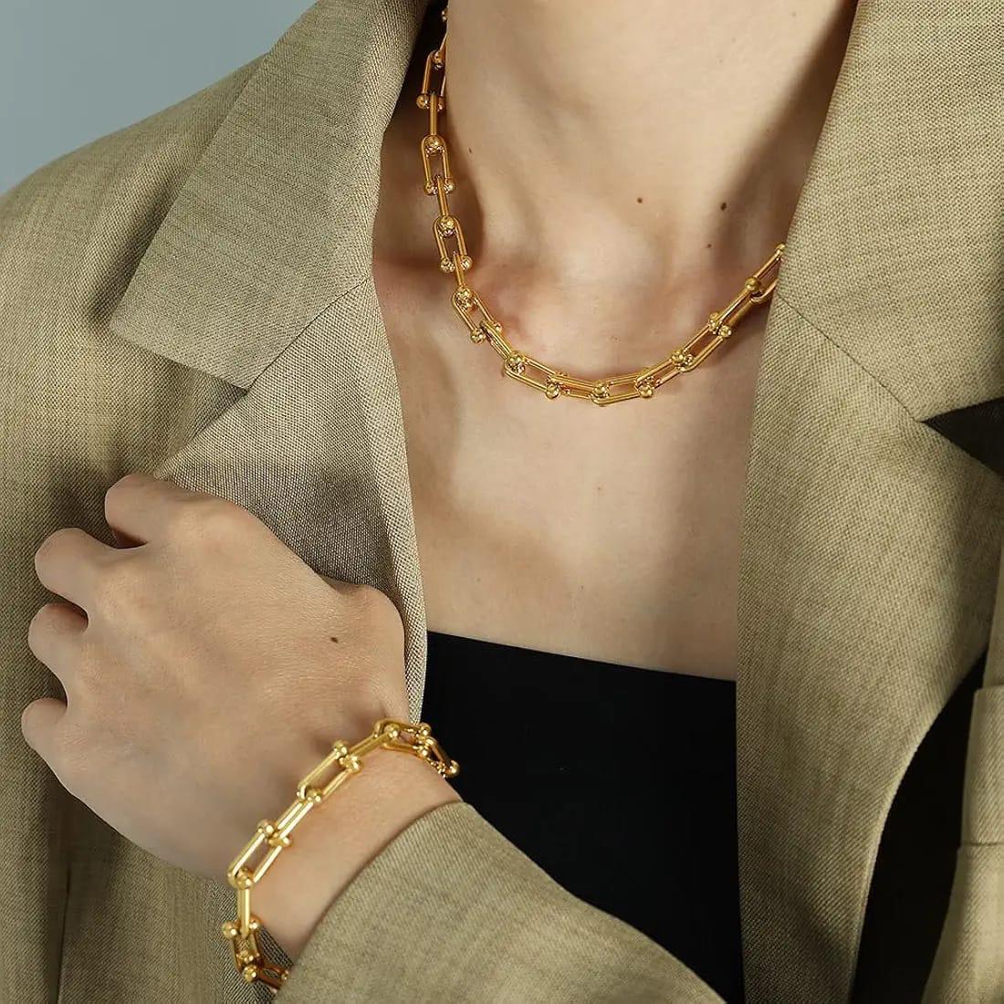 Gold Plated Necklace & Bracelet